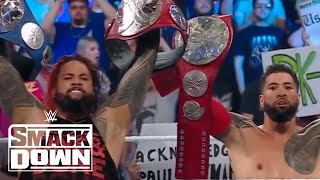 The Usos UNIFY THE TAG TEAM TITLES  WWE SmackDown Highlights 52022  WWE on USA [upl. by Eceinhoj]