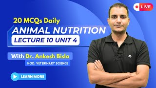 Daily MCQ Series  Animal Nutrition  Lecture 10 Unit 4 [upl. by Graniela]