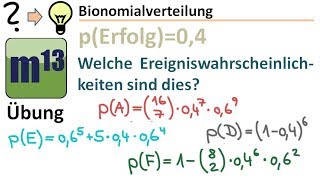 BernoulliFormel anwenden Binomialverteilung Wahrscheinlichkeiten berechnen Übung [upl. by Guerra815]