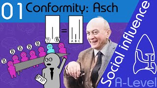 Asch Conformity  Social influence  A Level Psychology [upl. by Inail320]