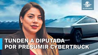 Diputada de Morena se pasea en una Cybertruck en Chilpancingo [upl. by Nytsrik]