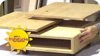 DIY statt DESIGNERSTÜCK –COUCHTISCH BAUEN – So einfach gehts  SAT1 Frühstücksfernsehen  TV [upl. by Bastian]