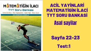 ACİL YAYINLARI MATEMATİĞİN İLACI TYT SORU BANKASI Asal Sayılar test1 [upl. by Lefkowitz]