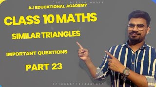 Class 10  Maths  Important Questions from Similar Triangles  Part 23  AJ Educational academy [upl. by Jeth]