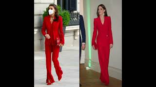 Queen Letizia Vs Kate Middleton Red Dress 🔥 shorts royal letizia kate ootd LoveyouFashion [upl. by Loferski]