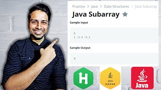 HackerRank  Java  SubArray  Certification  Gold Badge [upl. by Yecaw495]