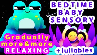 💤 Gradually Relaxing Baby Sensory  Bedtime Sensory Video  Infant Visual Stimulation 🐸 🐝 [upl. by Dnyletak]