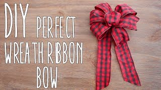 DIY  Perfect Wreath Ribbon Bow [upl. by Mallissa]