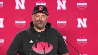 Nebraska football coach Matt Rhule discusses Teddy Prochazkas seasonending injury [upl. by Annocahs]