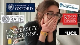 UNIVERSITY DECISIONS REACTIONS uk 2023 live reactions Oxford UCL Bath Kings and Southampton [upl. by Cyrano]