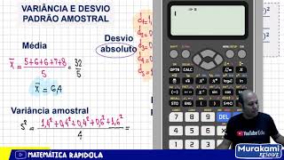 VARIÂNCIA E DESVIO PADRÃO AMOSTRAL  INTRODUÇÃO À ESTATISTICA [upl. by Ellehcil]