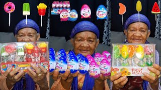 Great Grandmother 👵Eating CandyLollipop ChocolateFruits Emoji Challenge Compilation🍦🍭🍨🍫🍬🍇🍒🍓 [upl. by Ariajaj436]