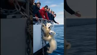 Polar Bear Rescue At Atlantic Sea Baby Twins giant [upl. by Alithea]