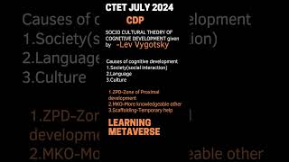 Lev Vygotsky Socio cultural theory for CTET JULY 2024 ctetjuly2024 [upl. by Cathryn]