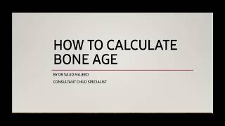 How to calculate Bone age [upl. by Cranford]