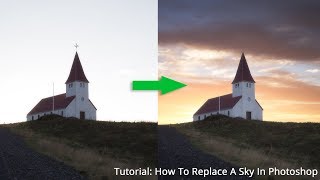 Photoshop Tutorial How to quickly and easily replace a sky [upl. by Ardnad230]