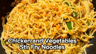 Easy Chicken and Vegetable Stir Fry Noodles Recipe  Quick amp Delicious stir fry spaghetti Spaghetti [upl. by Ambrogino]