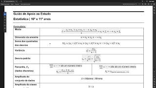 Estatística 10º e 11º ano parte 1 [upl. by Delamare817]