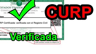 Curp CERTIFICADA y Verificada EN el Registro Civil tips [upl. by Ydennek]