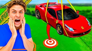 I DROPPED my FAKE FERRARI 100ft [upl. by Nairadas]