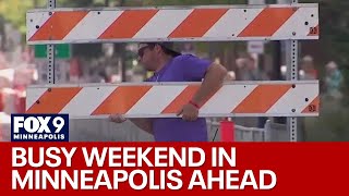 F1 racing and Minnesota Vikings make busy weekend in downtown Minneapolis [upl. by Sadella86]