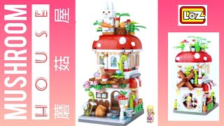 LOZ MUSHROOM HOUSE mini building block  蘑菇屋迷你积木 Mini Brick lego [upl. by Thagard]