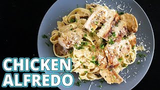 Fettuccine Alfredo wGrilled Chicken Recipe CDIC comedy cooking [upl. by Orlosky]