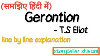 Gerontion poem line by line explanation  poem by TS Eliot [upl. by Ecniuq]