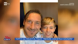 Insulti a Cristian Totti la difesa del padre  La vita in diretta 12092024 [upl. by Bohs]