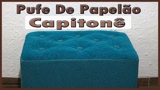 Pufe Capitonê Com Caixa De Papelão DIY puff [upl. by Farra]