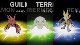 Guilmon Terriermon amp Renamon’s Full Evolutions [upl. by Skurnik]