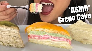 ASMR CREPE CAKE  Rainbow Durian amp Matcha  No Talking Sticky Eating Sounds  ASMR Phan [upl. by Root340]