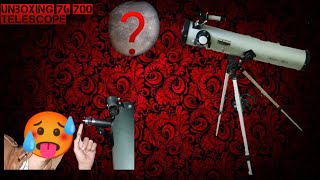 Unboxing 76 700 Telescope see moon with 350x zoom😱 [upl. by Atirak]