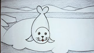 How To Draw A Seal Fish From Number 6  Seal Fish Drawing Step By Step For kids 🦭 😃 [upl. by Yrtnej]