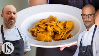 Agnolotti del plin al sugo darrosto la ricetta originale di Enrico Crippa e Dennis Panzeri [upl. by Lehcir]