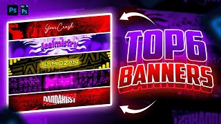 Top 6 Gaming BANNERS Templates  FREE   Youtube Banner Templates [upl. by Melac]