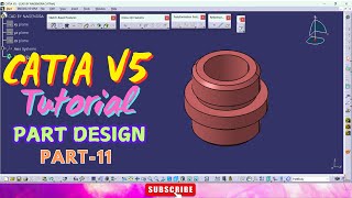 CATIA V5 Part Design Tutorials Part11  Practice Exercise using Shaft amp Hole [upl. by Cigam759]