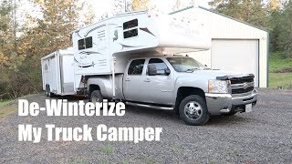 How To Dewinterize an Arctic Fox truck camper [upl. by Ydolem188]