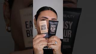 QSwatch of the Huda Beauty Easy Blur foundation in Amaretti and the Easy Blur primer foundation [upl. by Anekam754]