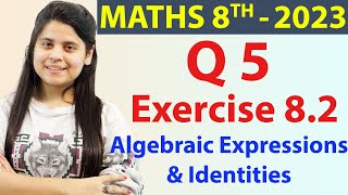 Q5  Ex 82 Algebraic Expressions amp Identities  NCERT Maths Class 8  Ch 8 New Syllabus CBSE 2023 [upl. by Ellehcin]