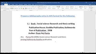 Bibliography entry in APA format [upl. by Kore130]