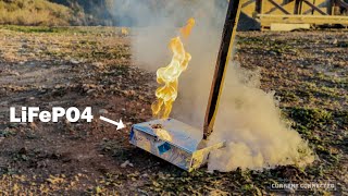 LiFePO4 Puncture Test  Can these batteries catch fire Is LiFePO4 Safe [upl. by Nerhtak403]