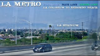 Riding Metro Rail from the LA Coliseum past LA Stadium in Inglewood [upl. by Ralph403]