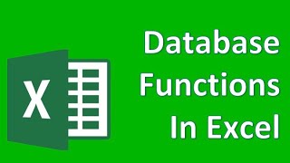 Microsoft Excel 07b Database Functions filter pivot table [upl. by Eudora481]