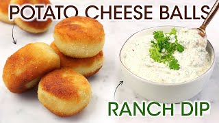 Potato Cheese Balls With Homemade Ranch Dip Recipe  How To Cuisine [upl. by Naret]