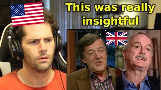 American Reacts to Stephen Fry and John Cleese Talking About Americans [upl. by Nysa]