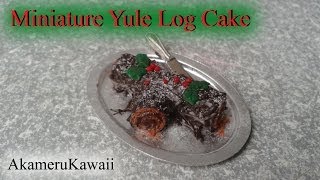 Miniature Yule Log Cake  112 scale doolhouse food tutorial [upl. by Shanie]