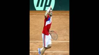 Janko Tipsarevic shows middle finger in Davis Cup [upl. by Laubin940]