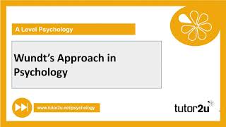 Wundt’s Approach in Psychology  AQA A Level Psychology Catch Up 2021 [upl. by Mosier]