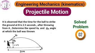 Projectile Motion  Kinematics  Engineering Mechanics  Problem 2 [upl. by Dee Dee]